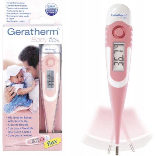  Geratherm baby flex rosa I Digitales Fieberthermometer mit flexibler Spitze fuer Babys