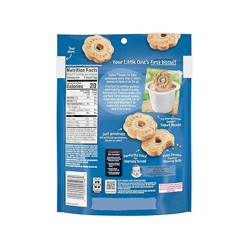  Gerber Snacks for Baby Arrowroot Biscuits, 5.5 Ounce Pouch (Pack of 4)