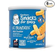 Gerber Snacks for Baby Lil Crunchies, Mild Cheddar, 1.48 Ounce (Pack of 6)