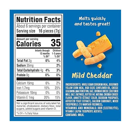  Gerber Snacks for Baby Lil Crunchies, Mild Cheddar, 1.48 Ounce (Pack of 6)