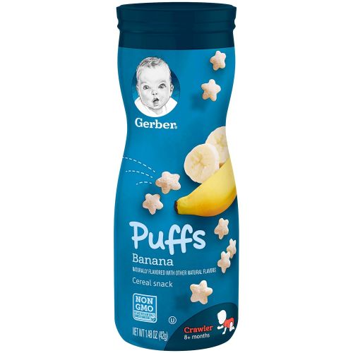  [아마존베스트]Gerber Puffs Cereal Snack, Banana & Strawberry Apple, 8 Count