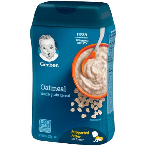  [아마존베스트]Gerber Baby Cereal Gerber Single-Grain Oatmeal Baby Cereal, 8 oz (Pack of 6)