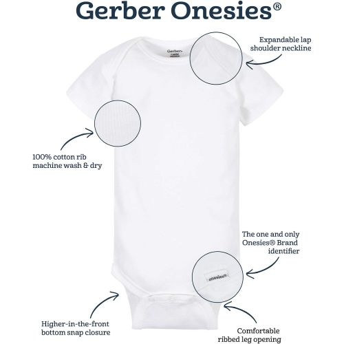  [아마존베스트]GERBER 5-pack or 15 Multi Size Organic Short Sleeve Onesies Bodysuits