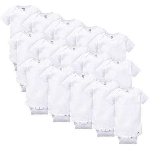  [아마존베스트]GERBER 5-pack or 15 Multi Size Organic Short Sleeve Onesies Bodysuits