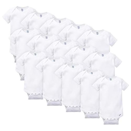  [아마존베스트]GERBER 5-pack or 15 Multi Size Organic Short Sleeve Onesies Bodysuits