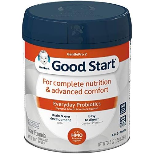  [아마존베스트]Gerber Good Start Gentle (HMO) Non-GMO Powder Infant Formula, Stage 2, 24.5 Ounces (Pack of 4)