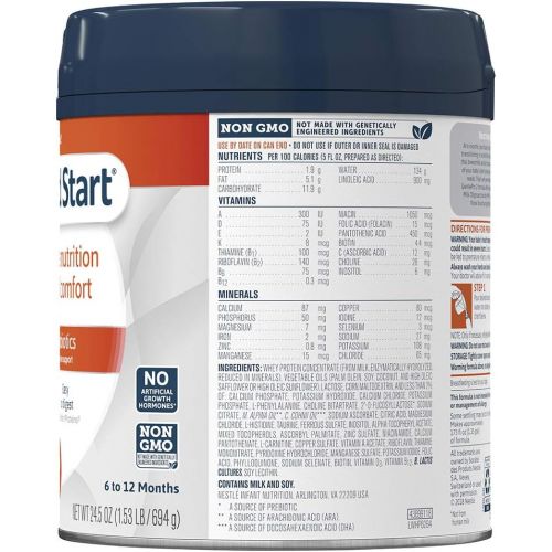  [아마존베스트]Gerber Good Start Gentle (HMO) Non-GMO Powder Infant Formula, Stage 2, 24.5 Ounces (Pack of 4)