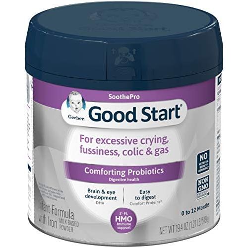  [아마존베스트]Gerber Good Start Soothe (HMO) Non-GMO Powder Infant Formula, Stage 1, 19.4 Ounce (Pack of 6)