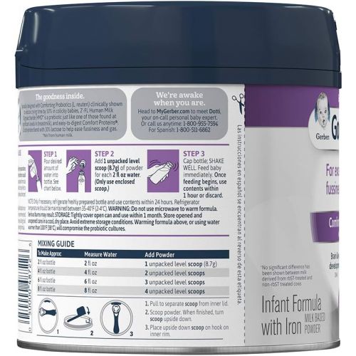  [아마존베스트]Gerber Good Start Soothe (HMO) Non-GMO Powder Infant Formula, Stage 1, 19.4 Ounce (Pack of 6)