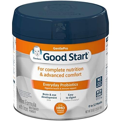  [아마존베스트]Gerber Good Start Gentle (HMO) Non-GMO Powder Infant Formula, Stage 1, 20 Ounce (Pack of 6)