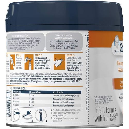  [아마존베스트]Gerber Good Start Gentle (HMO) Non-GMO Powder Infant Formula, Stage 1, 20 Ounce (Pack of 6)