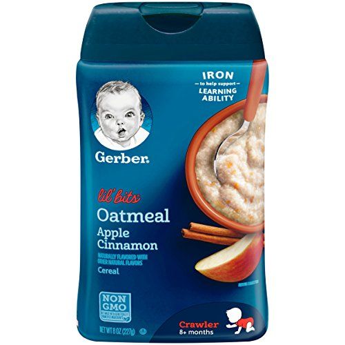  Gerber Baby Cereal, Lil Bits Oatmeal Apple Cinnamon, 8 Ounce (Pack of 6)