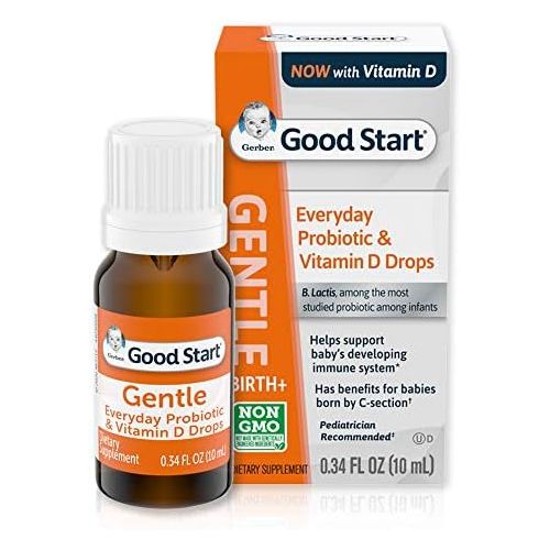  Gerber Good Start Gerber Gentle Baby Everyday Probiotic Drops for Newborn, Infants, Baby & Toddlers, Digestive Health & Immune System, Clinically proven, 0.34 Fl Oz