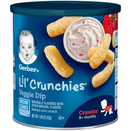  Gerber Lil Crunchies, Mild Cheddar & Veggie Dip, 8 Count