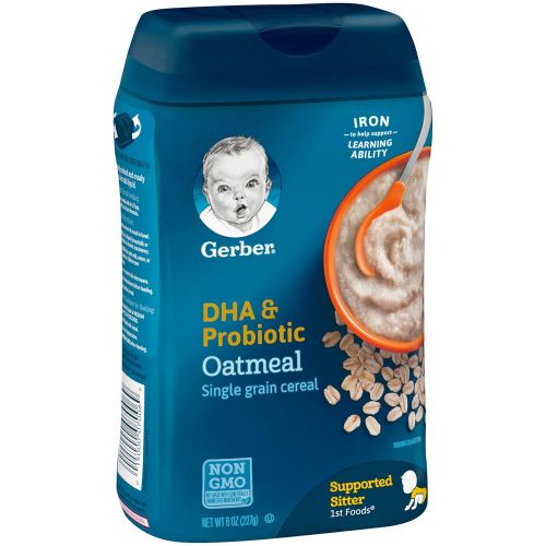  Gerber Baby Cereal DHA & Probiotic Oatmeal Baby Cereal, 8 Ounces (Pack of 6)