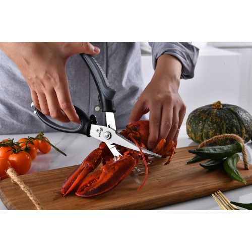  [아마존 핫딜] Gerior Poultry Shears - Heavy Duty Kitchen Scissors for Cutting Chicken, Poultry, Game, Bone, Meat - Chopping Food - Spring Loaded