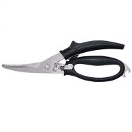Gerior Spring Loaded Poultry Shears - Heavy Duty Kitchen Scissors for Cutting Chicken, Poultry, Game, Bone, Meat - Chopping Food, Herb - Stainless Steel - Multipurpose - Black
