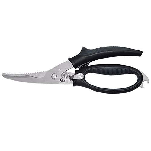  Gerior Spring Loaded Poultry Shears - Heavy Duty Kitchen Scissors for Cutting Chicken, Poultry, Game, Bone, Meat - Chopping Food, Herb - Stainless Steel - Multipurpose - Black