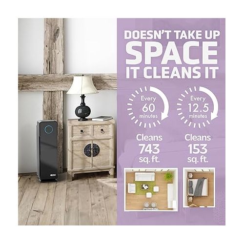  GermGuardian Air Purifier for Homes with Pets, H13 Pet HEPA Filter, Removes Pet Dander, Dust, Allergens, Smoke, Pollen, Odors, Mold, UV-C Light Helps Reduce Germs, 22 Inch, Black, AC4300BPTCA
