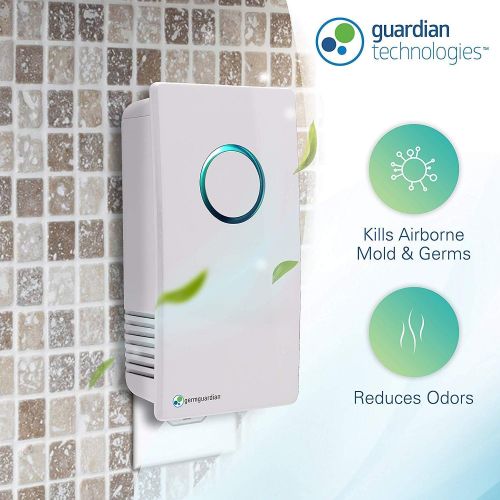  Germ Guardian GG1100W 7” Pluggable Small Air Purifier, Small Room Wall Air Sanitizer, Freshens Air, UV-C Light Kills Germs, Reduces Odors from Pets, Cooking, Mold, GermGuardian, 1-