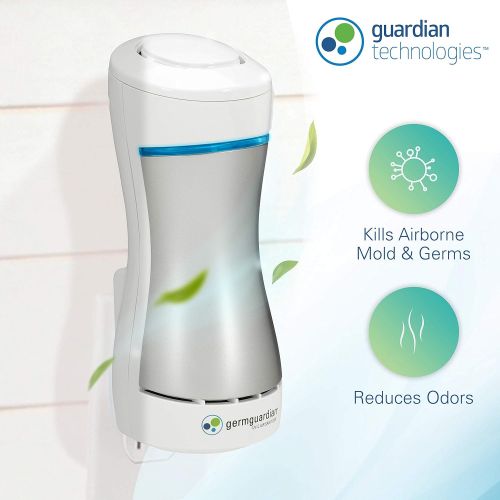  Germ Guardian GG1000 7” Pluggable Small Air Purifier, Small Room Wall Air Sanitizer, Freshens Air, UV-C Light Kills Germs, Reduces Odors from Pets, Cooking, Mold, GermGuardian, 1-Y