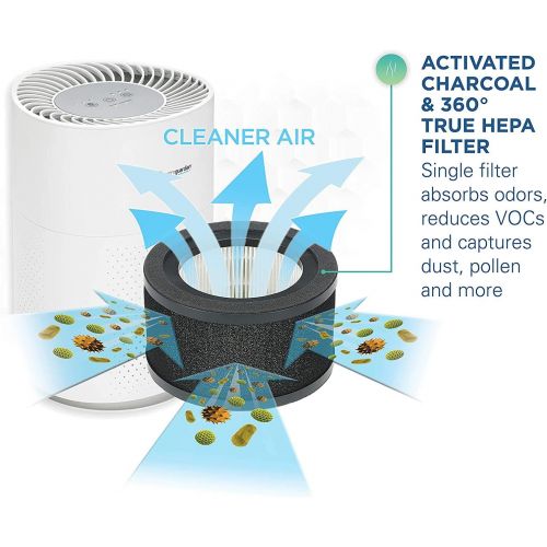  Germ Guardian True HEPA Filter Air Purifier with FLT4200 Genuine True HEPA Air Purifier Replacement Filter L for GermGuardian AC4200W