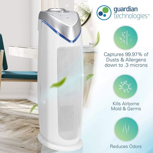  Germ Guardian HEPA Filter Air Purifier with UV Light Sanitizer with Guardian Technologies GermGuardian Air Purifier GENUINE Carbon Filter 4-Pack