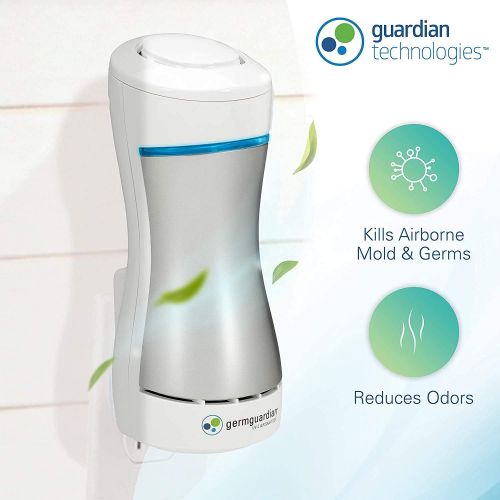  Germ Guardian True HEPA Filter Air Purifier AC4825W2PK & Pluggable Air Purifier & Sanitizer, Eliminates Germs and Mold with UV-C Light, Deodorizer, GG1000
