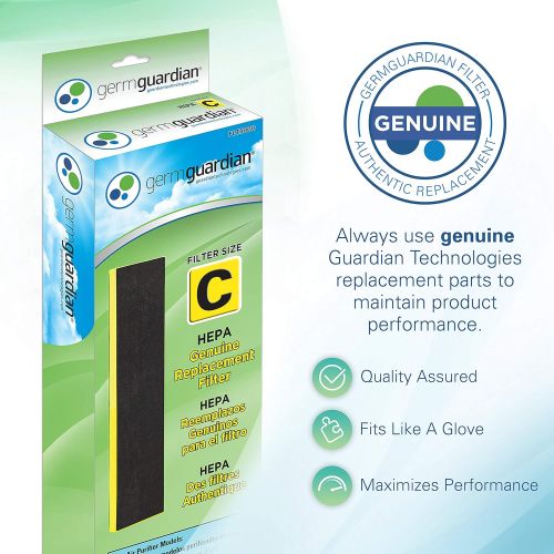  GermGuardian Air Purifier Filter FLT5000 Genuine HEPA Replacement Filter C for AC5000, AC5000E, AC5250PT, AC5350B, AC5350BCA, AC5350W, AC5300B Germ Guardian Air Purifiers , Gray