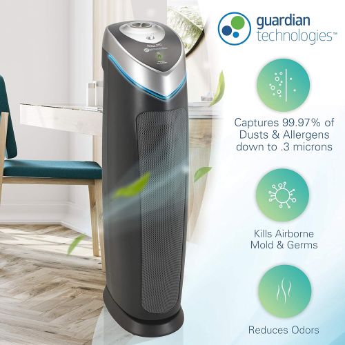  GermGuardian Guardian Technologies True HEPA Filter Air Purifier with UV Light Sanitizer, AC50002PK 1 Count