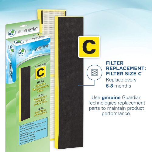  GermGuardian Guardian Technologies True HEPA Filter Air Purifier with UV Light Sanitizer, AC50002PK 1 Count