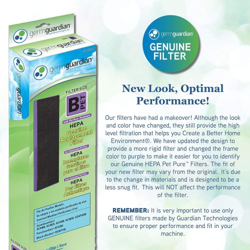  Visit the Guardian Technologies Store Germ Guardian FLT4850PT True HEPA GENUINE Air Purifier Replacement Filter B, with Pet Pure Treatment for GermGuardian AC4900, AC4825, AC4850PT, CDAP4500, AC4300, and More