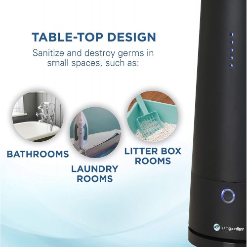  GermGuardian Guardian Technologies Guardian Table-Top Air Purifier & Sanitizer for Pets, Cooking, Laundry, Diapers, Room, Air Freshener for Small Rooms, Black