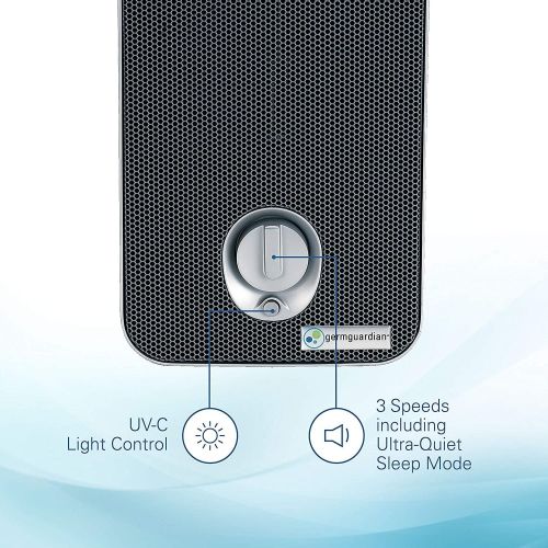  [아마존베스트]Guardian Technologies Germ Guardian HEPA Filter Air Purifier with UV Light Sanitizer, Eliminates Germs, Filters Allergies, Pollen, Smoke, Dust, Pet Dander, Mold, Odors, Quiet 4-in-1 Air Purifier for Des