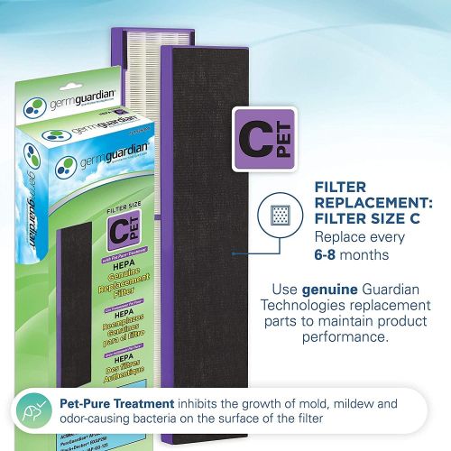  [아마존베스트]Guardian Technologies Germ Guardian True HEPA Filter Air Purifier, UV Light Sanitizer, Eliminates Germs, Filters Allergies, Pets, Pollen, Smoke, Dust, Mold, Odors, Quiet 28 inch 5-in-1 Air Purifier for