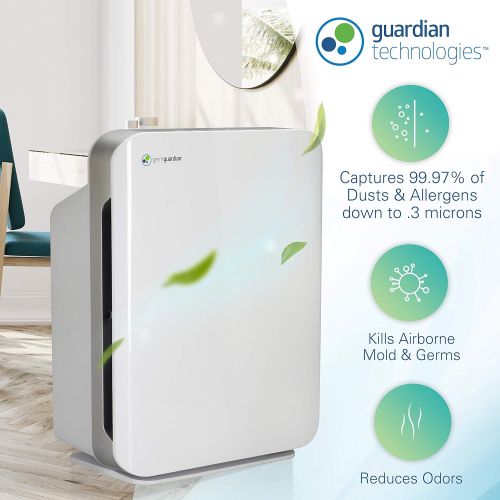  GermGuardian Germ Guardian AC5900WCA 21” 3-in-1 True HEPA Filter Air Purifier for Home, Large Rooms,...