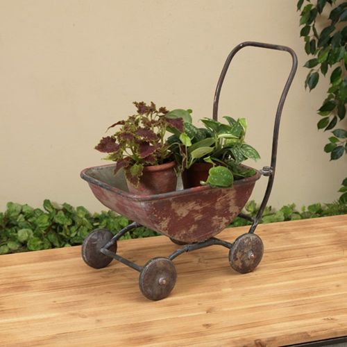  Gerson Very Cute Old Fashioned Vintage Styled Metal Wagon Planter ~ 17.5 Old Doll Wagon