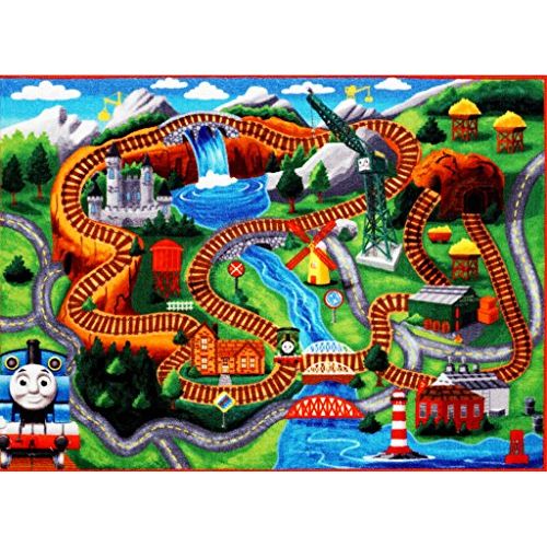  Gertmenian Thomas the Train Play Mat HD Thomas and Friends Tank Engine Railway Road Rug Bedding Area Rugs 5x7, X Large