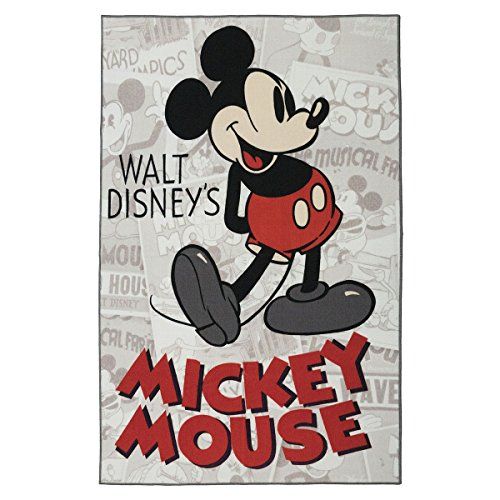  Gertmenian: Disney HD Digital Retro Collection Classic Mickey Mouse Bedding Area Rug 54x78 inch, Large, Gray