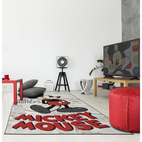  Gertmenian: Disney HD Digital Retro Collection Classic Mickey Mouse Bedding Area Rug 54x78 inch, Large, Gray