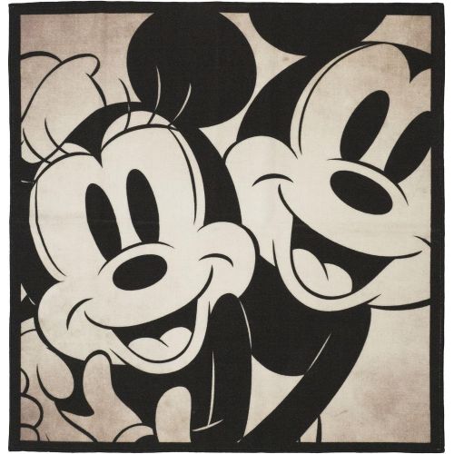  Gertmenian: Disney HD Digital Retro Collection Classic Mickey Mouse and Minnie Bedding Square Rug 54 x 54 inch, Gray