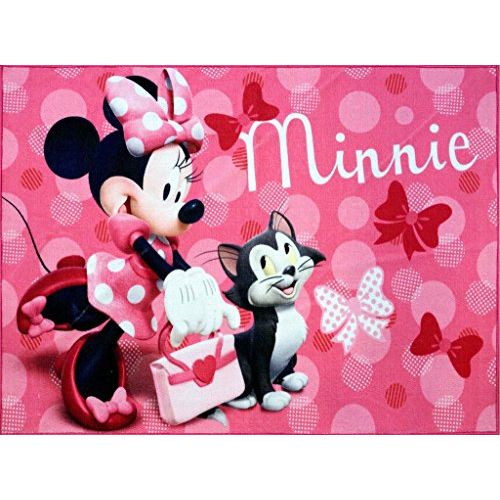  Gertmenian Disney Minnie Mouse Rug w/ Figaro Cat HD Digital Girls Room Decor Bedding Area Rugs 5x7, X Large, Pink