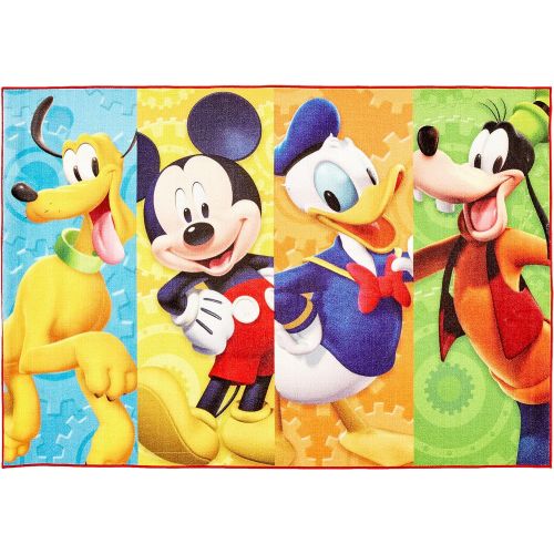  [아마존베스트]Gertmenian Disney Mickey Mouse Clubhouse Rug HD Digital MMCH Kids Room Decor Bedding Area Rugs 5x7, X Large, Multicolor