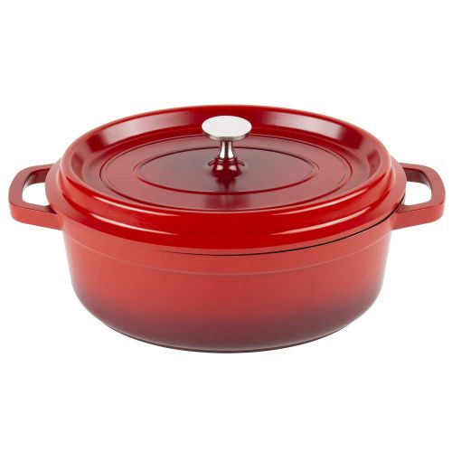 롯지 GET G.E.T. Enterprises Blue 3 Quart Round Braiser Pan, Cast Aluminum with Lid and Handles Heiss CA-005-CBBK