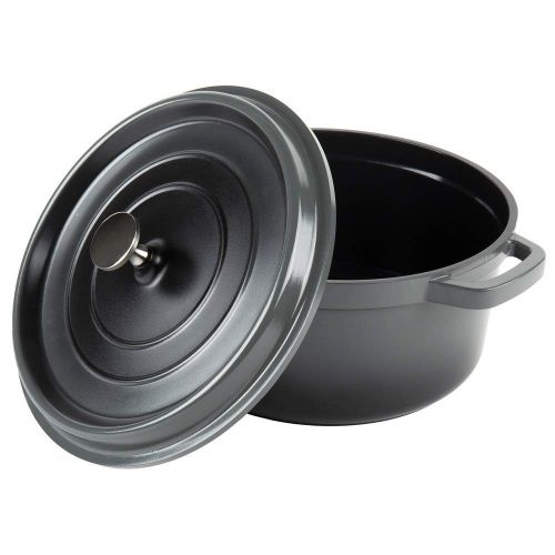  GET G.E.T. Enterprises Grey 4.5 Quart Round Dutch Oven, Cast Aluminum with Lid and Handles Heiss CA-012-GRBK