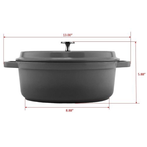  GET G.E.T. Enterprises Grey 4.5 Quart Round Dutch Oven, Cast Aluminum with Lid and Handles Heiss CA-012-GRBK