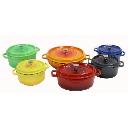 롯지 GET G.E.T. Enterprises Red 2.5 Quart Round Dutch Oven, Cast Aluminum with Lid and Handles Heiss CA-011-RBK