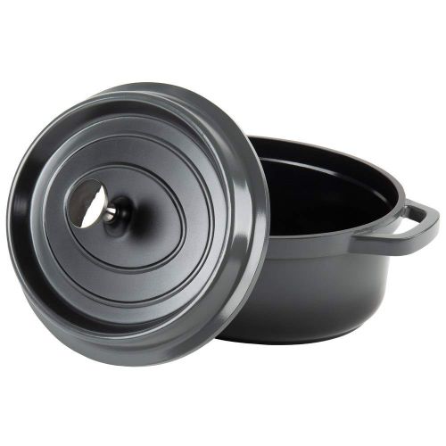  GET G.E.T. Enterprises Grey 3.5 Quart Oval Dutch Oven, Cast Aluminum with Lid and Handles Heiss CA-009-GRBK