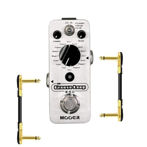  MOOER Groove Loop Drum Machine Looper Pedal with 2 Getaria Guitar Effect Cables