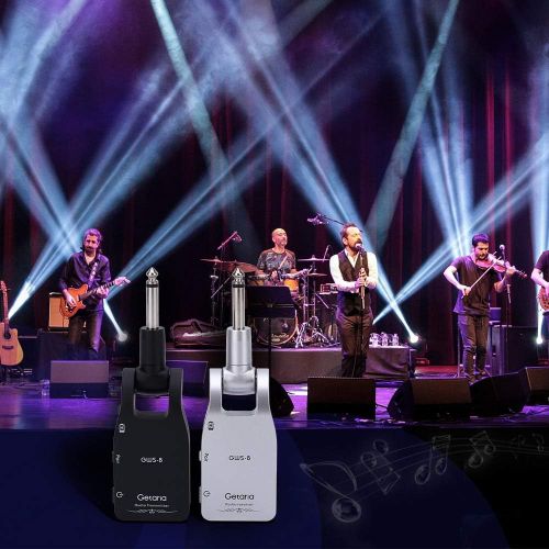  [아마존베스트]Getaria 2.4GHZ Wireless Guitar System Built-in Rechargeable Lithium Battery Digital Transmitter Receiver for Electric Guitar Bass (Black)